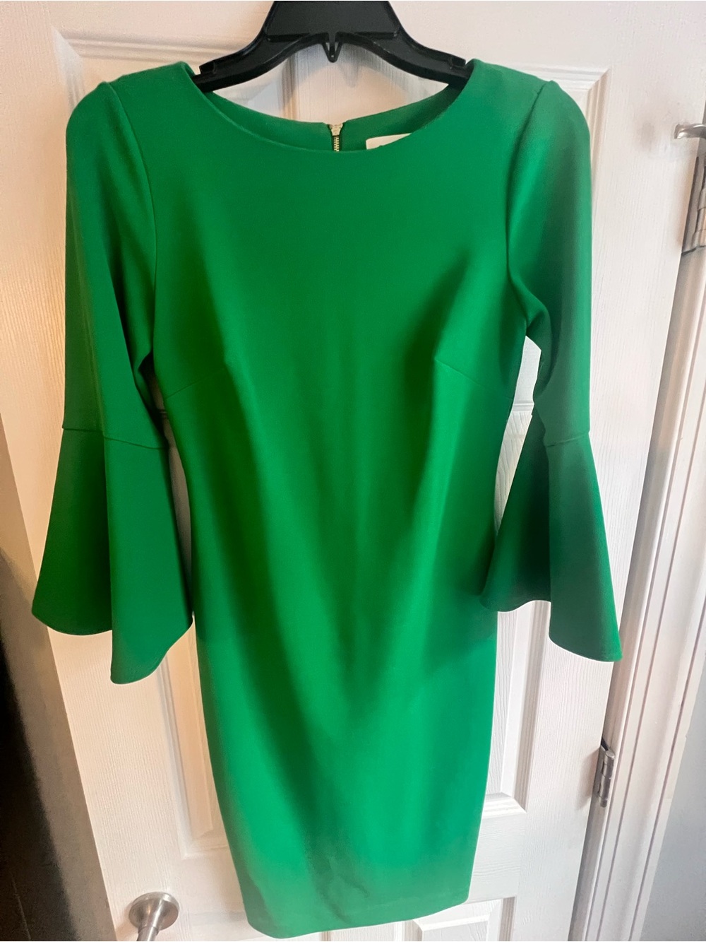 Calvin Klein Emerald Green Bell-Sleeve Sheath Dress